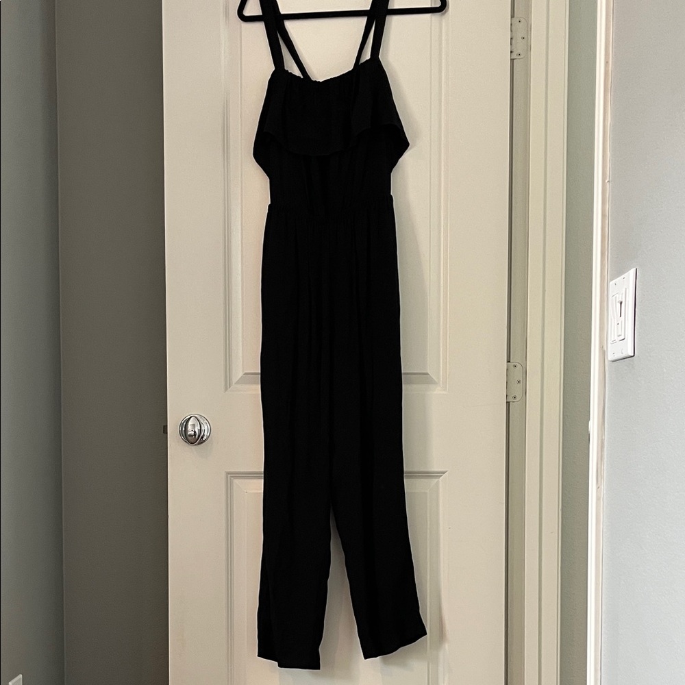 Madewell Black Ruffle Jumpsuit